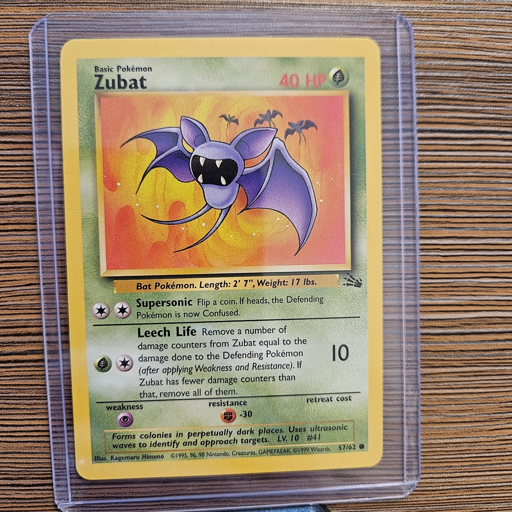 Zubat 57/62 Fossil Pokémon Card